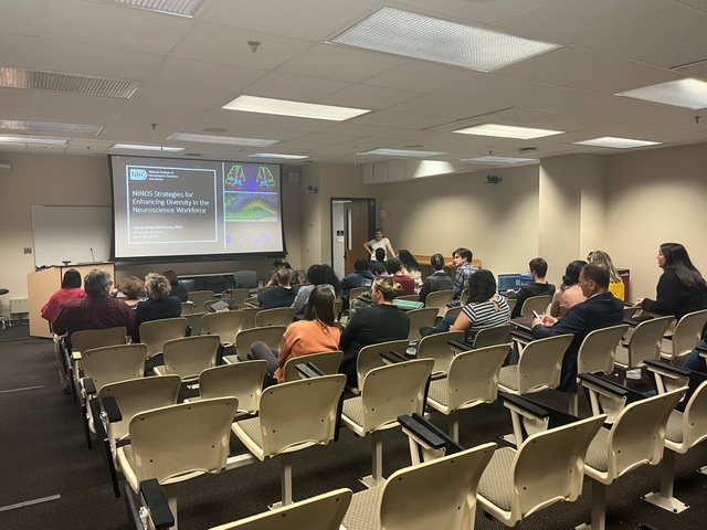 Image of attendees at the Vanderbilt School of Medicine Basic Sciences’ pharmacology department and the Vanderbilt Center for Addiction Research special event focused on the importance of funding for diverse trainees and faculty in academic settings who are committed to studying the brain.