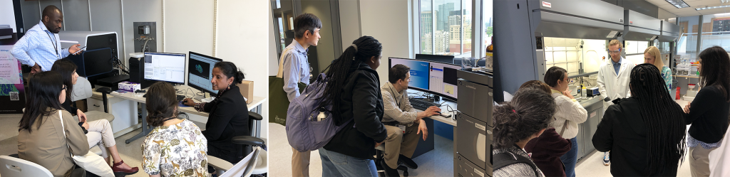 Collage of AIMS 2025 attendees at vendor demonstrations.