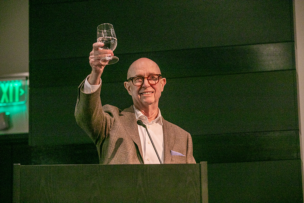 Dr. Marnett toast former PhD students and postdocs.