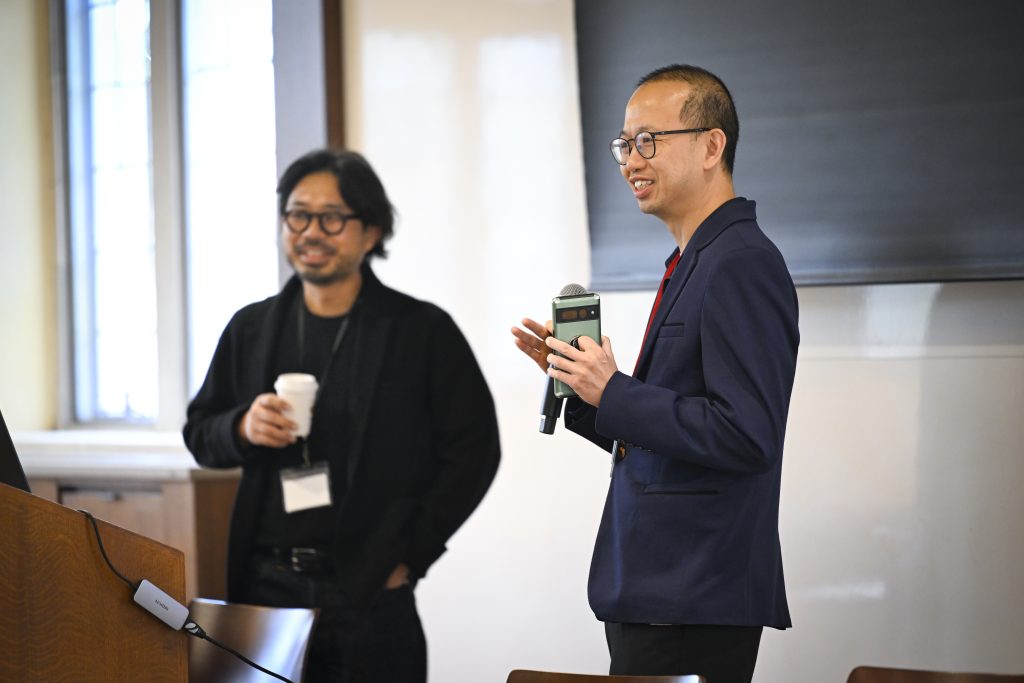 Ken Lau, left, and other participants presenting at the Symposium on AI, Spatial & Systems Biology. (Submitted)
