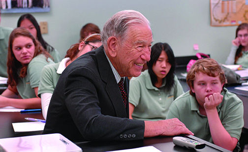 Nobel Laureate Stanley Cohen, Ph.D., speaks to the School of Science and Math students. photo by Dana Johnson Reporter 12/7/07 Lens 2008