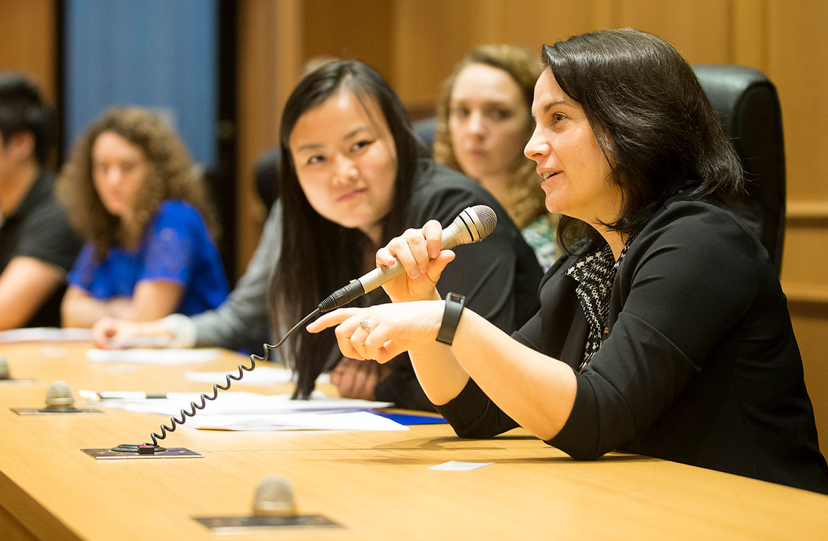 Vanderbilt Assistant Professor Tara McKay asks a question during a meeting with legislators at “The Nation’s Health” day on the hill.