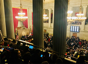 Speaker of the House Beth Harwell speaking to the Tennessee General Assembly.