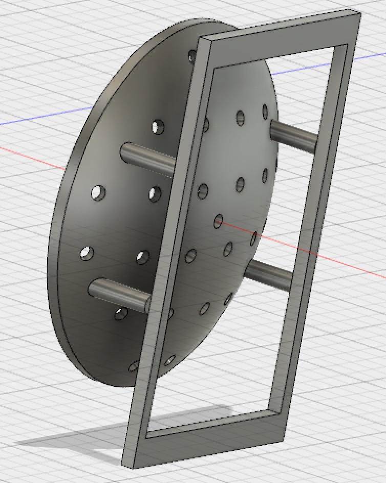 The modified perimeter with an extra frame to attach the perimeter to the headset via magnets.