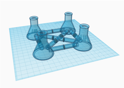 Figure 3: 4-compartment Erlenmeyer flasks