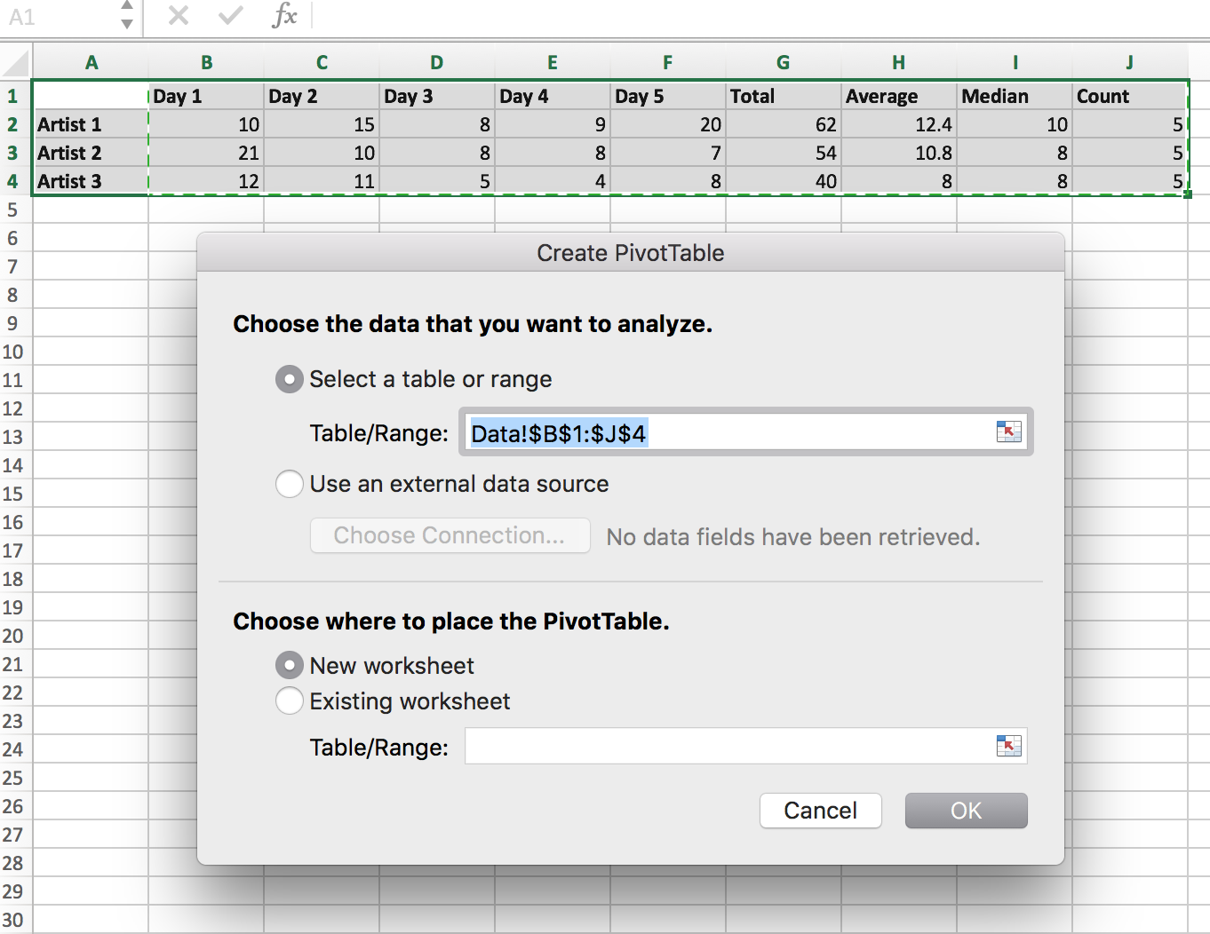 Pivot Table