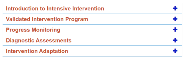 NCII Professional Modules - Intensive Intervention, Validated Programs, Progress Monitoring, Diagnostic Assessments and Intervention Adaptations