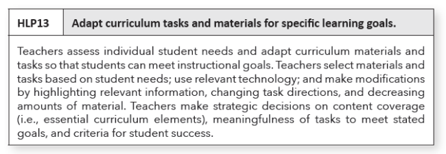 Example High-Leverage Practice