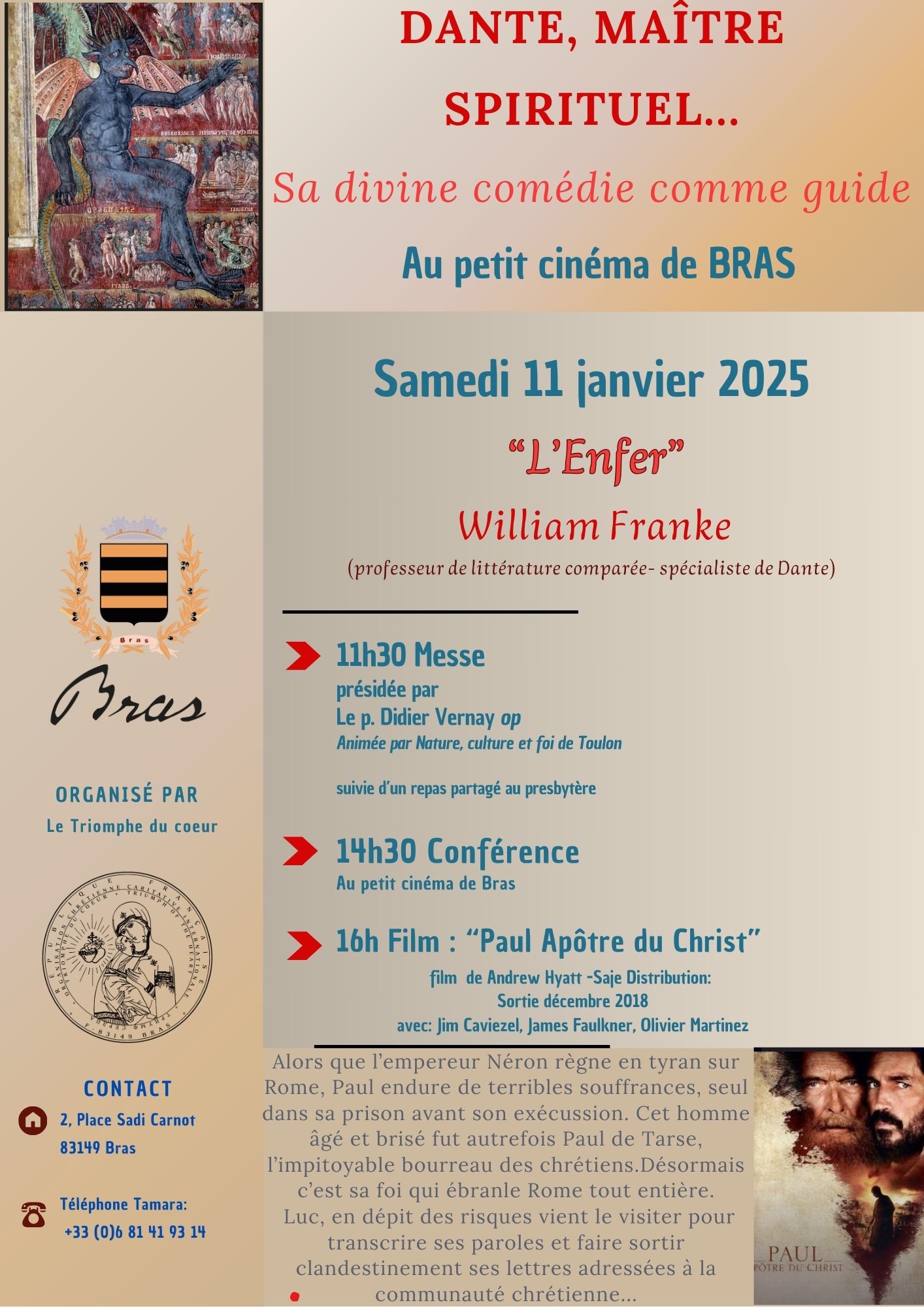 Bras – Dante conférances – William Franke