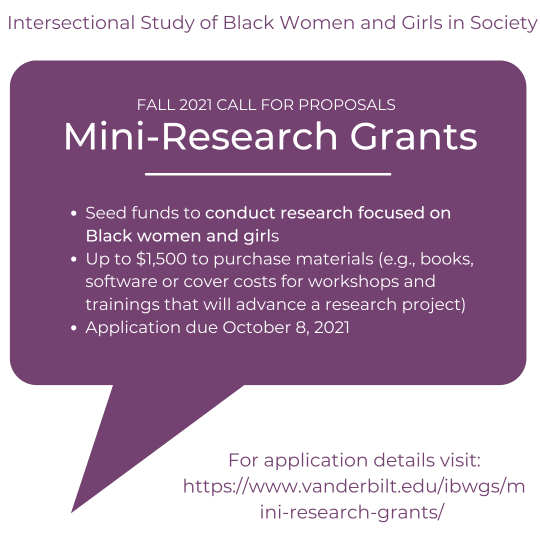 Mini Research Grants flyer