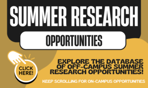 Explore off-campus opportunities to do immersive summer research!