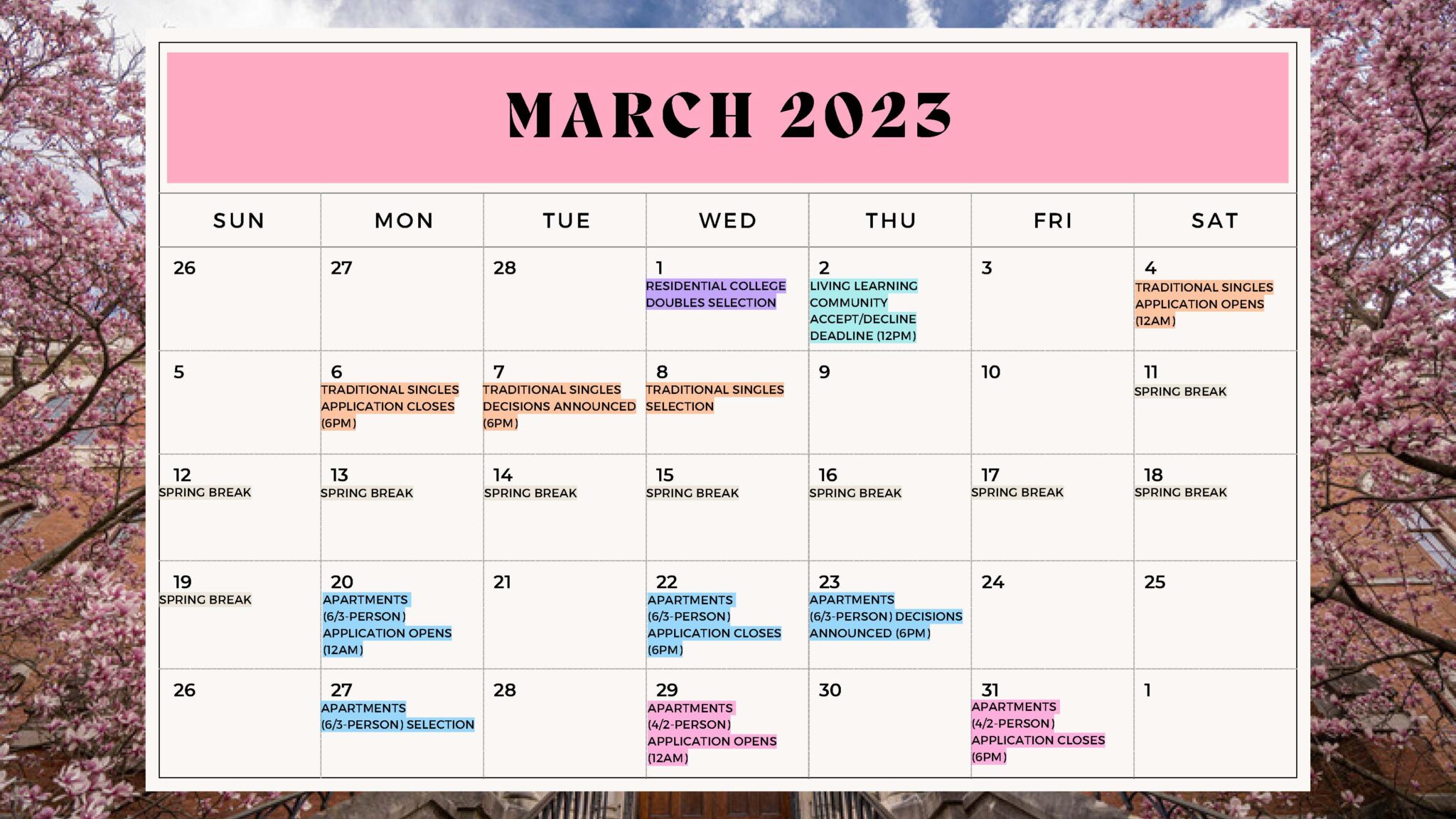 Calendar of Events Housing and Residential Experience Vanderbilt