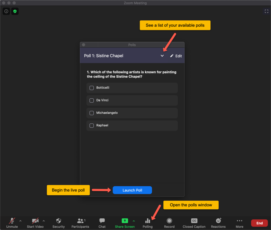Creating a Zoom poll Brightspace Support Vanderbilt University