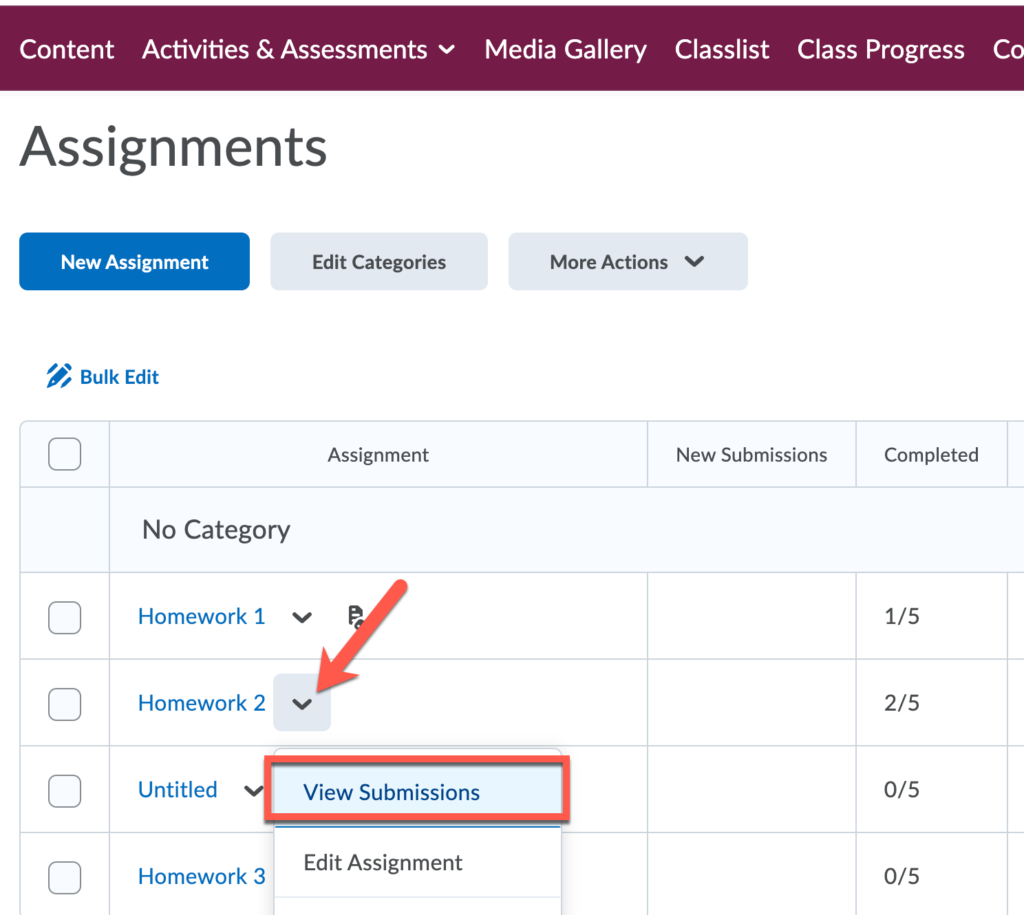 brightspace assignment annotation