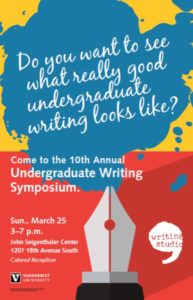 Invitation to attend the Undergraduate Writing Symposium on March 25, 2018