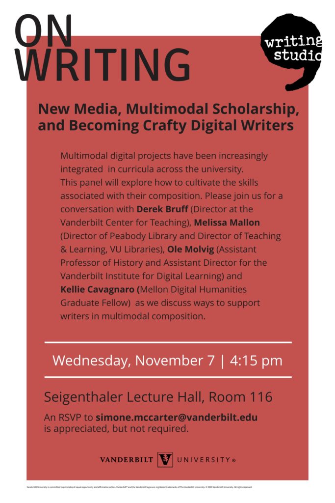 Poster for On Writing event taking place November 7, 2018 at 4:15pm
