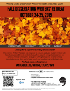 Dissertation Writers Retreat Poster- Fall 2019