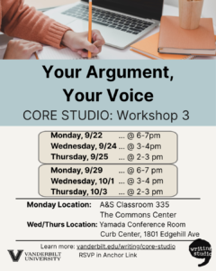 Graphic showing dates of workshop 3