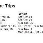Outdoor Rec Trips List