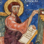 Painting of an evangelist writing