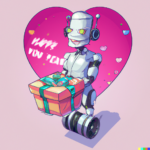 DALL·E 2023-02-10 10.23.59 – valentines day gift from your cyborg lover, cartoon style