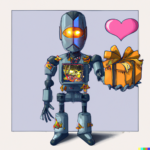 DALL·E 2023-02-10 10.24.15 – valentines day gift from your cyborg lover, cartoon style