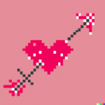 DALL·E 2023-02-10 11.02.09 – cupid_s heart, ascii art style, red pink and white