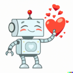 DALL·E 2023-02-10 11.03.29 – robot holding a valentines day heart, cartoon style