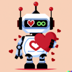 DALL·E 2023-02-10 11.05.17 – cute robot holding a valentines day heart, cartoon style