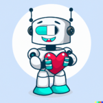 DALL·E 2023-02-10 11.05.31 – cute robot holding a valentines day heart, cartoon style