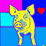 DALL·E 2023-02-14 15.04.01 – piglet as warhol valentine