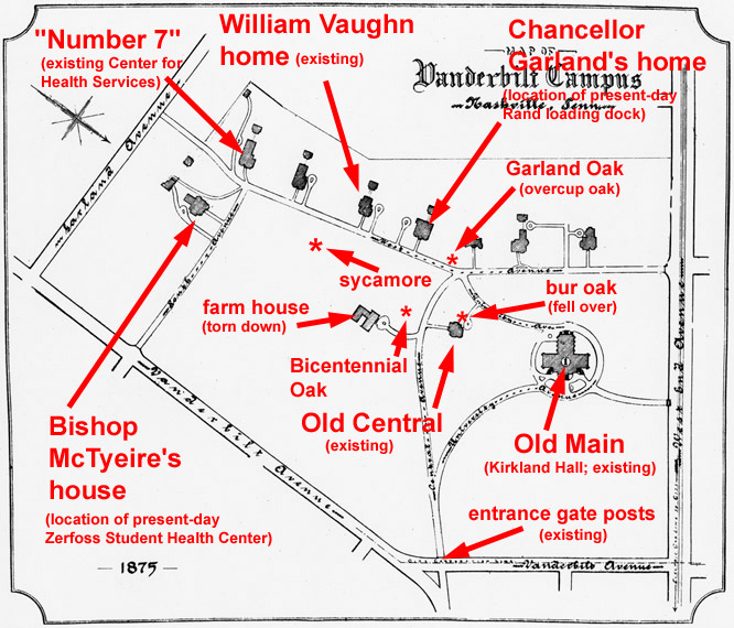 map of Vanderbilt campus in 1875
