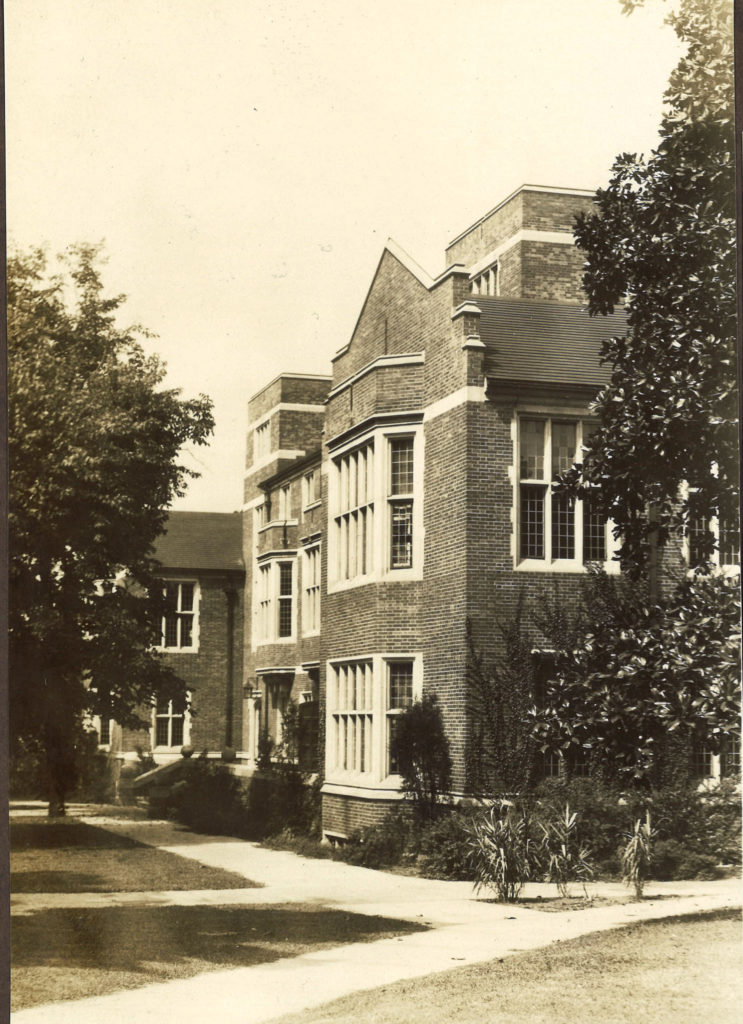 Alumni Hall and its magnolia, 1920s