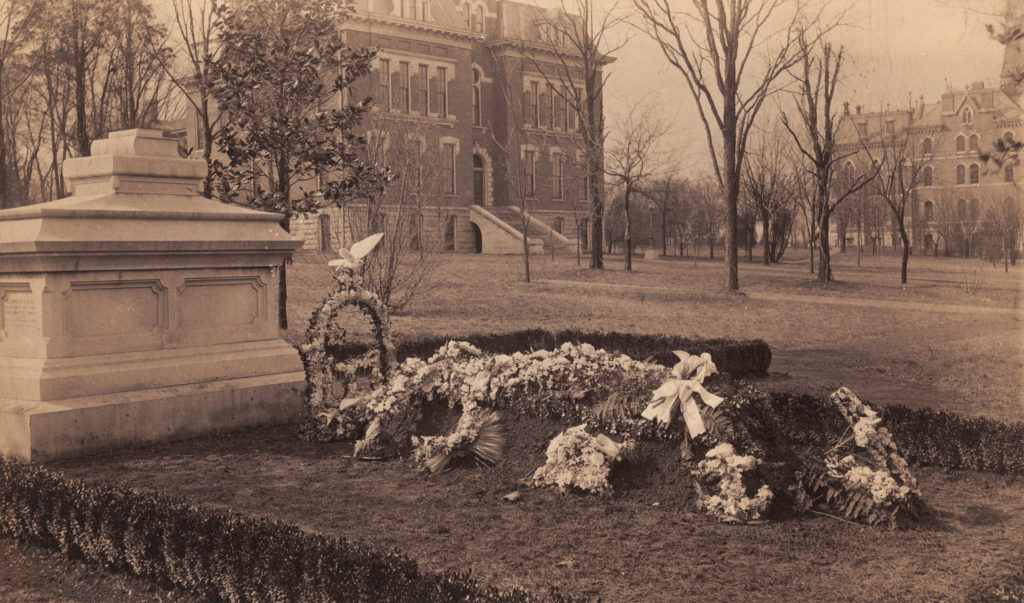 Grave site in 1895 soon after Chancellor Garland's burial showing magnolia 2-482.