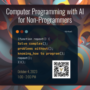 Computer Programming with AI graphic - abstract backgroud with text that looks like computer code