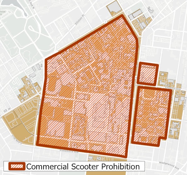 Commercial Scooter Prohibition Map