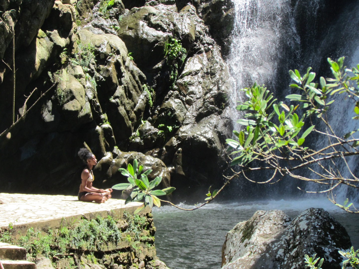Meditating at Aguas Blancas, courtesy of Heather Estby