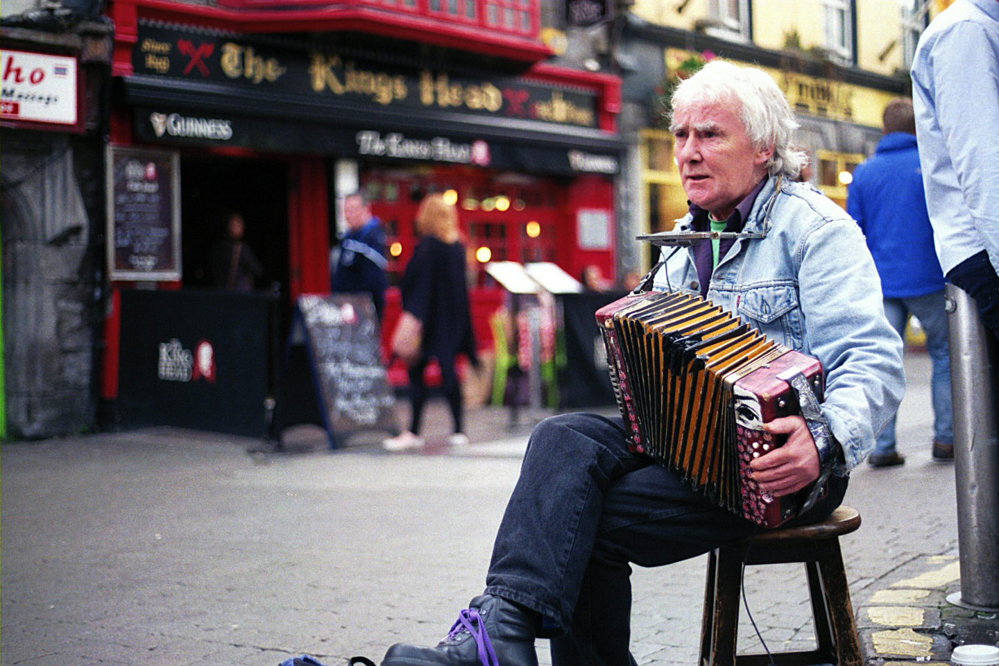 Busking on Galway's Shop Street, courtesy of Geoffrey Pettet