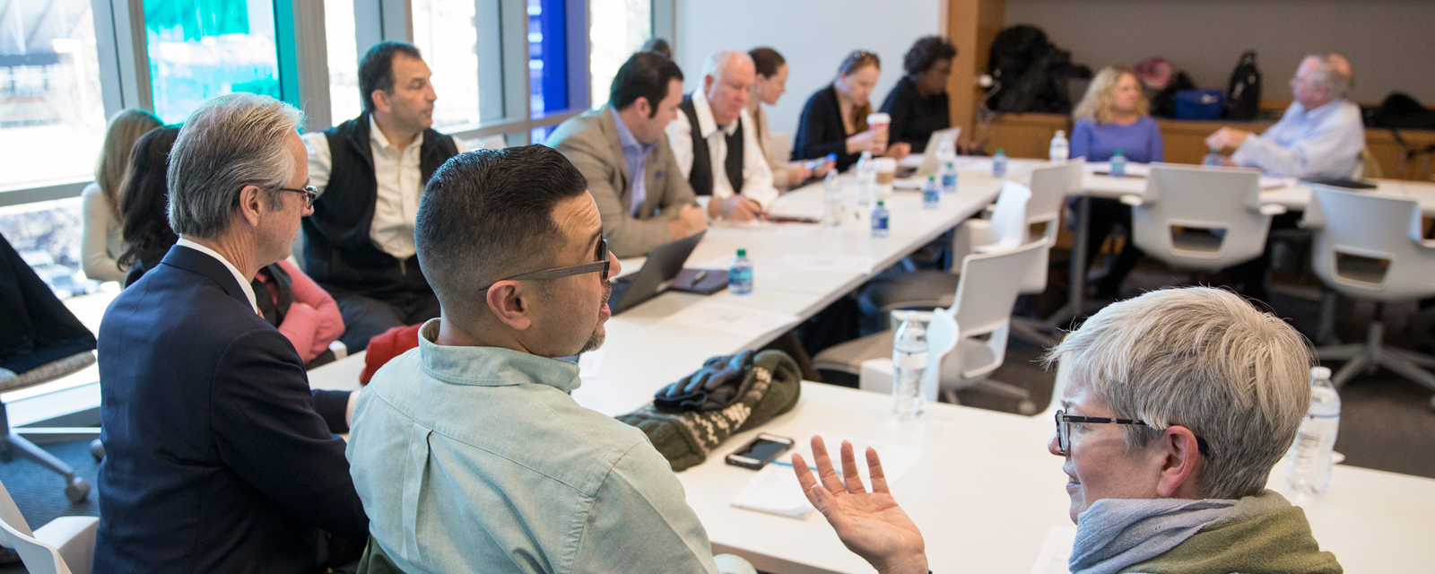 Vice Chancellor Kopstain engaging with faculty at FutureVU meeting