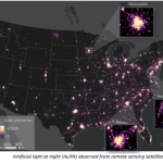 US Map of artificial light at night