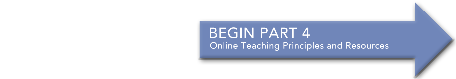 Begin Part 4, Online Teaching Principles and resources