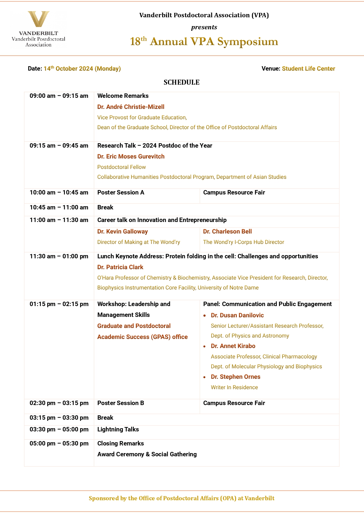 18th Annual VPA Symposium Program