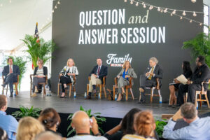 question and answer session at family weekend
