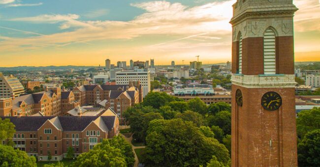 aerial photo of vanderbilt campus