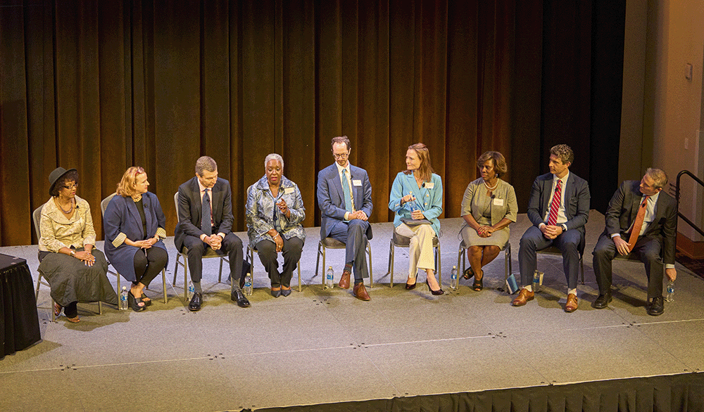 Nashville Business Journal Mayoral forum at Vanderbilt, mayoral candidates on stage