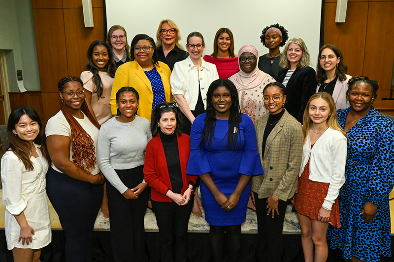 Vanderbilt students and staff with Delishia Porterfield, Olivia Hill, Angie Henderson, Zulfat Suara and Quin Evans Segall
