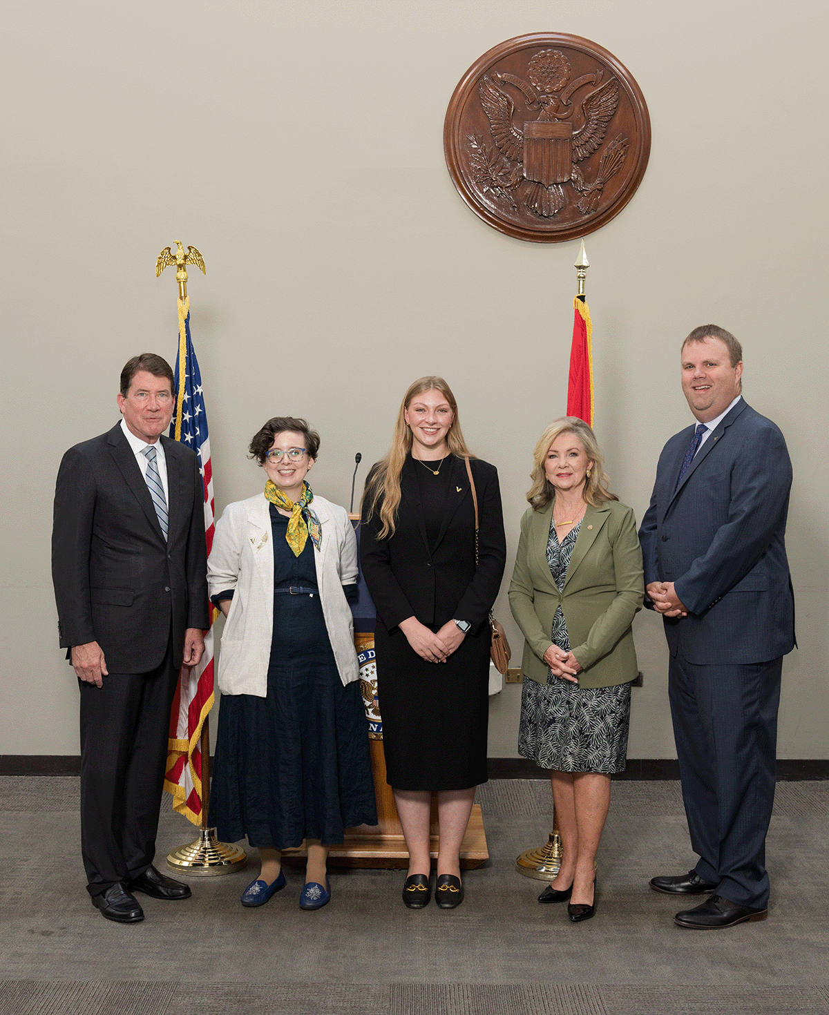 Sen. Bill Hagerty, R-Tenn., Heather Bloemhard, Gwen Zwirko, Sen. Marsha Blackburn, R-Tenn., and Daniel Culbreath in Washington, D.C.