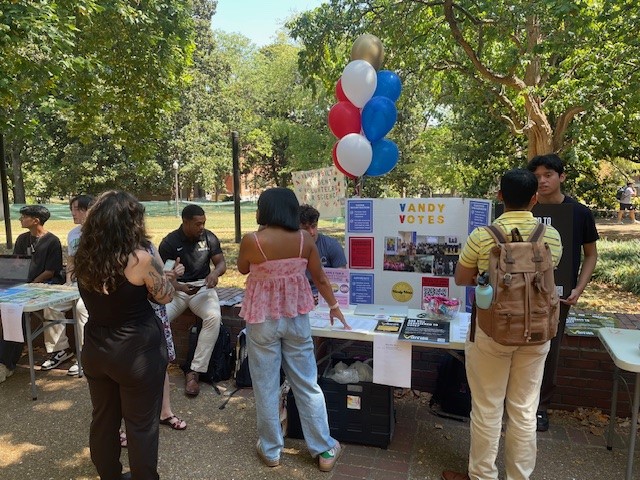 Student-led organization VandyVotes hosts a table at Ballotpalooza (Vanderbilt University)