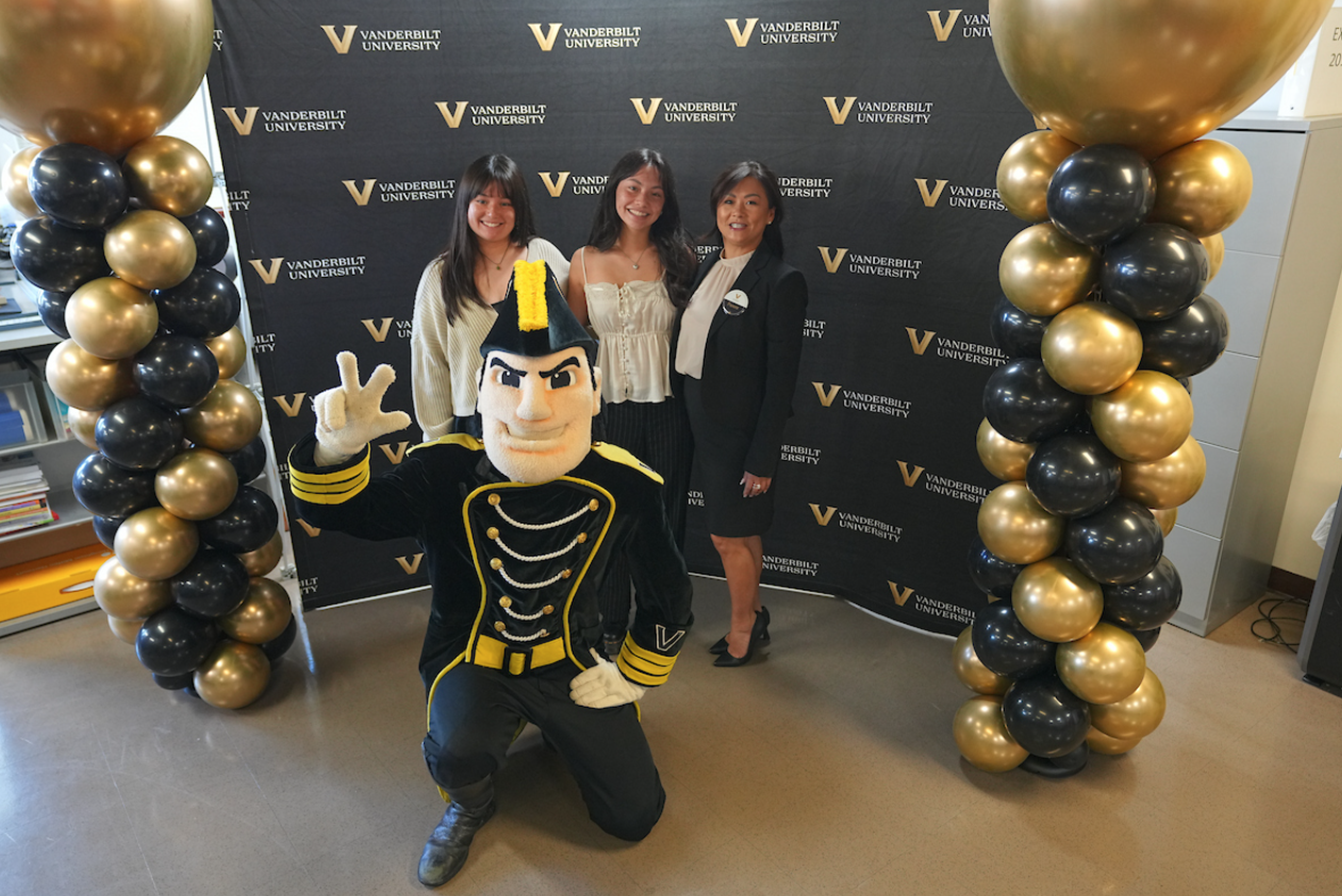 Mr. C poses with members of the first cohort of Nashville Vanderbilt Scholars