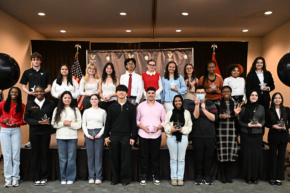  The Nashville Vanderbilt Scholars Program held a celebration announce the MNPS highh school seniors will recieve a schlorship to attended Vanderbilt University. This is a partnership between Vanderbilt University and Metro Nashville Public Schools that offers scholarships covering required direct costs to eligible MNPS students. Photo submitted by Metro Nashville Public Schools.